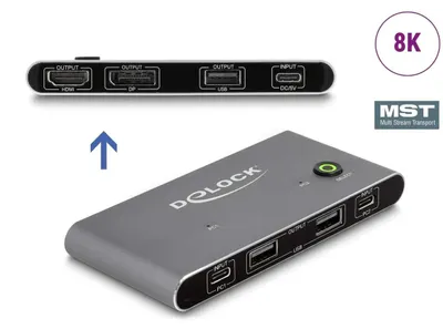 Image de DeLOCK 11485 Tastatur/Video/Maus (KVM)-Switch Anthrazit (11485)