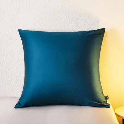 Image de Housse de coussin 80 x 80 cm, 100% coton satiné, bleu