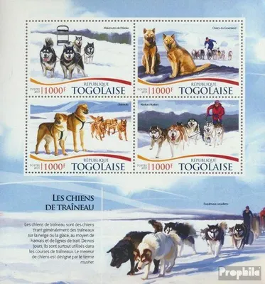 Produktbild von Briefmarken Togo 2015 Mi 6779-6782 Kleinbogen (kompl. Ausgabe) postfrisch Schlittenhunde