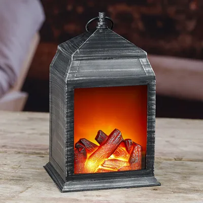 Produktbild von HI Kamin-Laterne mit LED Beleuchtung Tischkamin 57087