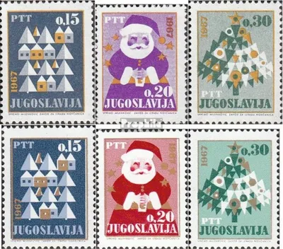 Produktbild von Briefmarken Jugoslawien 1966 Mi 1188-1190,1197-1199 (kompl.Ausg.) postfrisch Weihnachten und Neujahr