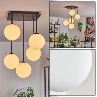 Produktbild von Fossobiubo Deckenlampe aus Metall/Glas in Schwarz/Weiß
