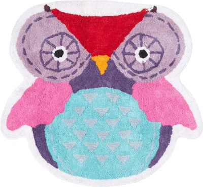 Produktbild von HOMESCAPES Kinderteppich Eule 100% Baumwolle