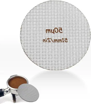 Obrázok produktu pre 51 mm pukový filter – jemnosť 50 mikrometrov – nerezová oceľ – filter na espresso.
