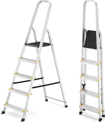 Produktbild von Drabina aluminiowa domowa jednostronna profesjonalna HIGHER 5 stopni 150 kg PRO EN-131