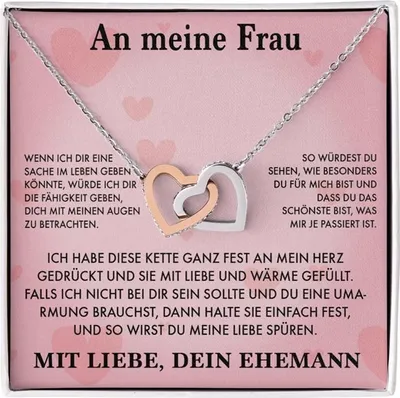 Produktbild von An meine Frau - Verbundene-Herzen-Halskette - Geschenkidee - HONEY_HEARTS