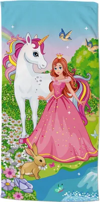 Produktbild von Beach towel Good Morning 75x150 cm - unicorn with a princesss
