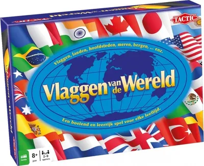 Obrázok produktu pre Tactic Vlaggen van de wereld, Stolová hra, Vzdelávací, 8 rok / roky, Rodinná hra