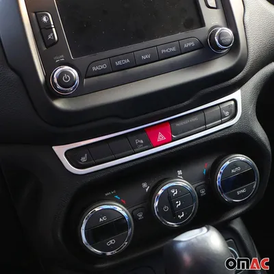 Zdjęcie produktu dla Ramka sterująca klimatyzacją do Jeep Renegade 2014-2024 Chrome ABS Silver