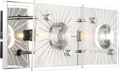 Produktbild von Wandleuchte, Kristalle, Chrom, Glas satiniert, L 24 cm