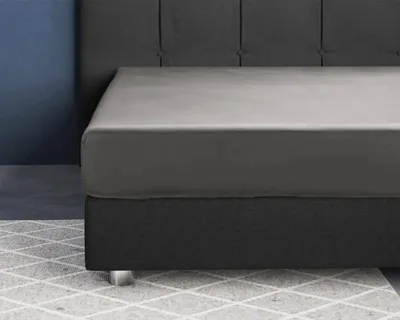 Imagen del producto de Sábana bajera de satén Deluxe, color gris, 120 x 200 cm