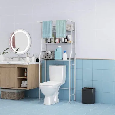 Obrázek produktu pro Famanu, rohová police na toaletní stolek – úsporný design s věšákem na oblečení