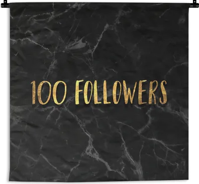 Produktbild von MuchoWow® Wandteppich Wandbehang Soziale Medien - Instagram - Gold - Marmor 150x150 cm Tapisserie Dekoration Wandtuch - Wohnaccessoires - Modernes