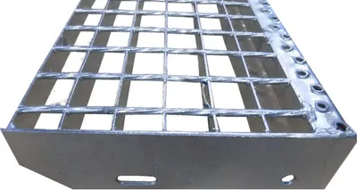 Produktbild von Treppenstufe Metalltreppe Gitterroststufen feuerverzinkt Tiefe 24cm Breite 150cm