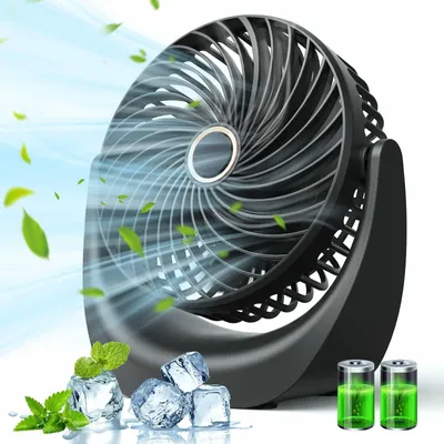 Obrázok produktu pre Stolný ventilátor USB – čierny – 5 stupňov rýchlosti – s možnosťou nabíjania