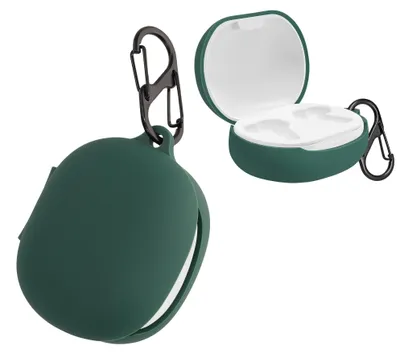 Produktbild von kwmobile Schutzhülle für Anker Soundcore Life P3 Hülle - TPU Silikon Case für Kopfhörer Ladecase - stoßfestes Cover mit Karabiner - Dunkelgrün