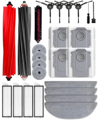 Produktbild von PromoHome® 25-teiliges Zubehörset für Roborock S8 MaxV Ultra/S8 Max Ultra Staubsauger – 2 Hauptbürsten, 4 HEPA-Filter, 4 Mopps, 4