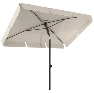 Produktbild von Sonnenschirm 183 x 122 cm, Wasserabweisend Balkonschirm mit 3-fach Neigung mit 8 Streben Beige
