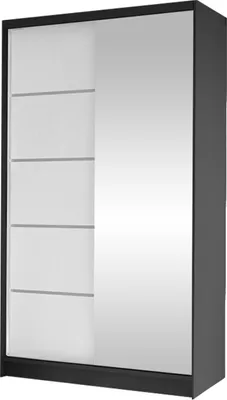 Produktbild von MIRJAN24 Schiebetürenschrank Diego III, Kleiderschrank, Stilvoll Schlafzimmer Garderobenschrank (Farbe: Schwarz / Weiß)