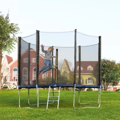 Produktbild von Trampolin-Sicherheitsnetz - Ersatznetz - Ø 366 cm - Für 8 Stangen - Rund - Für Gartentrampolin - Schwarz