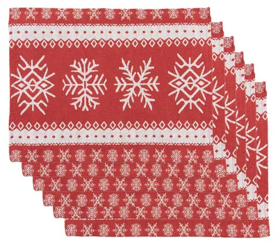 Obrázok produktu pre Clayre & Eef Podložky pod tanier, sada 6 ks, 33 x 45 cm, červené, polyester