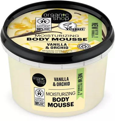 Zdjęcie produktu dla Organic Shop Moisturizing Body Mousse Nawilżający mus do ciała Vanilla & Orchid, 250ml
