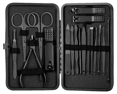 Immagine prodotto di Kit per manicure e pedicure, strumenti in acciaio inossidabile, utilizzo versatile, SET138-18, senza spina