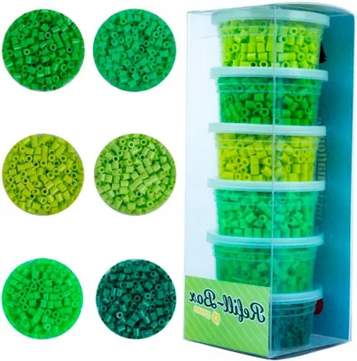 Produktbild von La Manuli MIDI Bügelperlen 5mm Grün 3000 Stück Bastelset