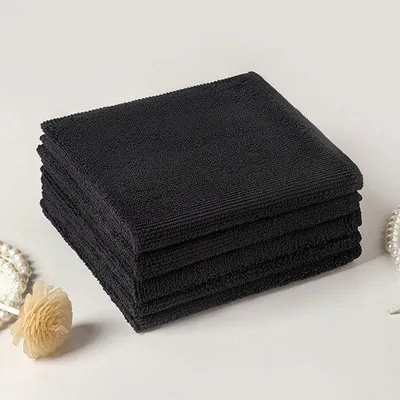 Productafbeelding van Reinigingsdoekjes (5 stuks) – Multifunctioneel – Microvezeldoekjes – Reinigt zonder resten – Verwijdert vet en vuil – Geschikt voor nat en droog gebruik – Machinewasbaar – 30 x 30 cm – Zwart