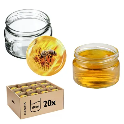 Immagine prodotto di Vasetti KADAX da 250 ml, vasetti per marmellata con coperchio, vasetti ermetici da regalare