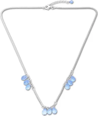 Produktbild von Echt 925er Silber Collier mit blauen Zirkonia SN0058