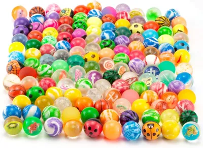 Productafbeelding van Flummi - Set van 100 - Flummies voor kinderen - 25 mm - Herbruikbaar - Flummis - Kinderverjaardag