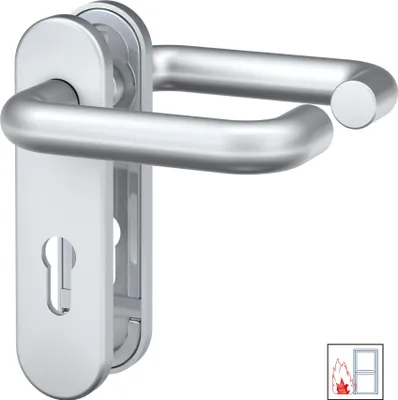 Produktbild von BASI - FS-Drücker-Beschlag - ZT/FS 2100 - Kurzschild rund - Alu F1  - 7519-0501