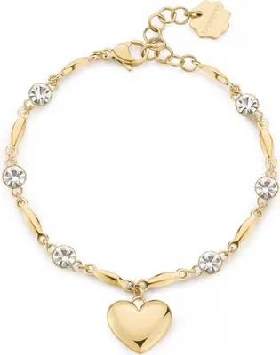 Produktbild von Schö nes vergoldetes Armband Herz und Chakra-Kristalle BHKB212