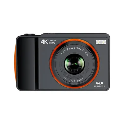 Zdjęcie produktu dla Podwójny aparat ZELURXX H14, kamera cyfrowa 4K, 64 MP, 16-krotny zoom, 64 GB pamięci, filtr selfie, kamera przednia i tylna, lampa LED, czarny