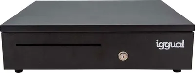 Produktbild von iggual IGG317464, Manuelle und automatische Geldschublade, Metall, Schwarz, 12 V, 405 mm, 420 mm