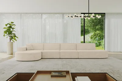 Produktbild von ALTDECOR Ecksofa in L-Form  MARI-L3 - 413x171x79,5 cm Beige -  Corner Sofa Bett Eckcouch Couch  Wohnlandschaft Cauchsofa