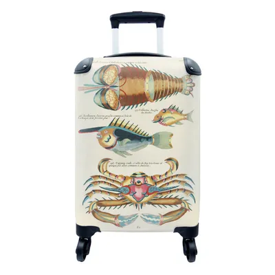 Produktbild von MuchoWow® Koffer Handgepäck Trolley Rollkoffer Kleine Reisekoffer mit 4 Rollen - Meer - Vintage - Kunst - Cabin Size < 55x40x23 cm & 55x40x20 cm - Fotokoffer - Kabinenkoffer - Boardgepäck - Reise-Box - Reisekoffer - Reisegepäck - Koffer mit Bild - Trolley für Kinder