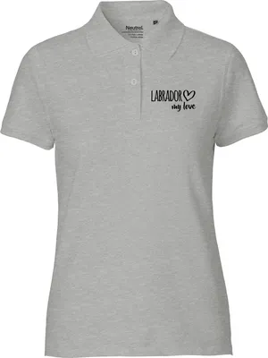 Produktbild von Huuraa Damen Polo Shirt Labrador my love XL Sport Grey Bio Baumwolle Fairtrade Poloshirt Geschenkidee