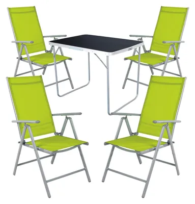 Produktbild von 5-tlg Camping Set Gartenmöbel Campingtisch + 4 Campingstuhl Klappstuhl
