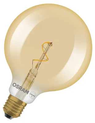 Zdjęcie produktu dla Żarówka LED OSRAM Vintage 1906® Classic Globe, kształt G125, żarówka LED, szkło bez ołowiu, przezroczyste złoto, 1,8 W, 30 lm, ciepła biel, 2200 K, 15000 godzin, CRI 80