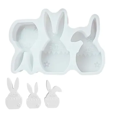 Produktbild von 3 Stück Silikonformen Gießformen, Gießformen Ostern, Ostereier Epoxidharz,3 Hasen-Designs,für Frühling für Gips und Sojawachs Gießen