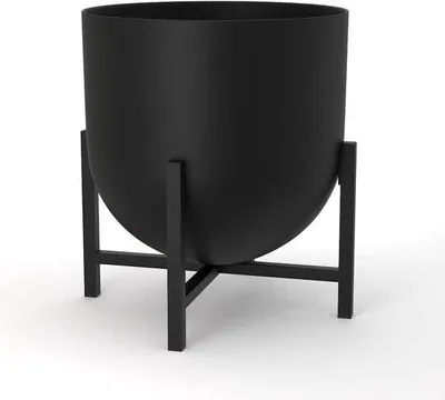 Zdjęcie produktu dla Duży czarny metalowy kwiat (22 cm) do wnętrz