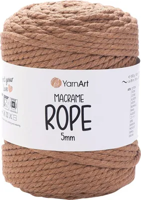 Produktbild von Yarn Art Macrame Rope 5 mm 85 m 788 Greyish Brown Schnur