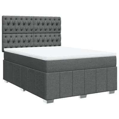 Produktbild von vidaXL Boxspringbett mit Matratze Dunkelgrau 140x200 cm Stoff