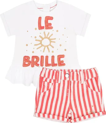 Produktbild von Zweiteiliges Set korallenrot-weiße kurze Hose und T-Shirt Tom&Kiddy 24 Monate