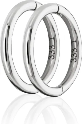 Produktbild von Paar 9mm mini Klappcreolen 333 Weißgold 8 Karat Ohrringe 1,0mm breite Ohrhänger