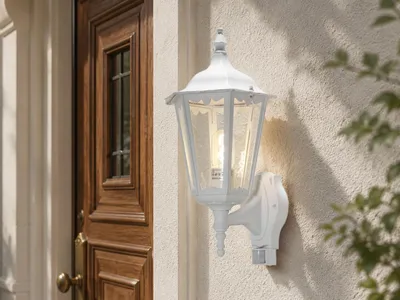 Produktbild von Konstsmide Firenze Bewegungsmelder weiß lackiertes Aluminium, klares Glas 7236-250