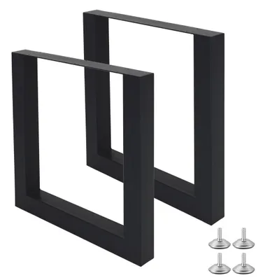 Produktbild von Modernes Esstischgestell WELL-U 8x8cm Schwarz pulverbeschichtet