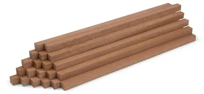 Produktbild von 20er-Set Holzstäbe - Mahagoni gehobelt - 10 x 10 x 250 mm